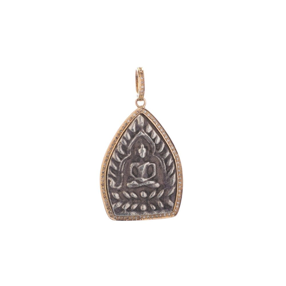 Sitting Buddha Diamond Pendant