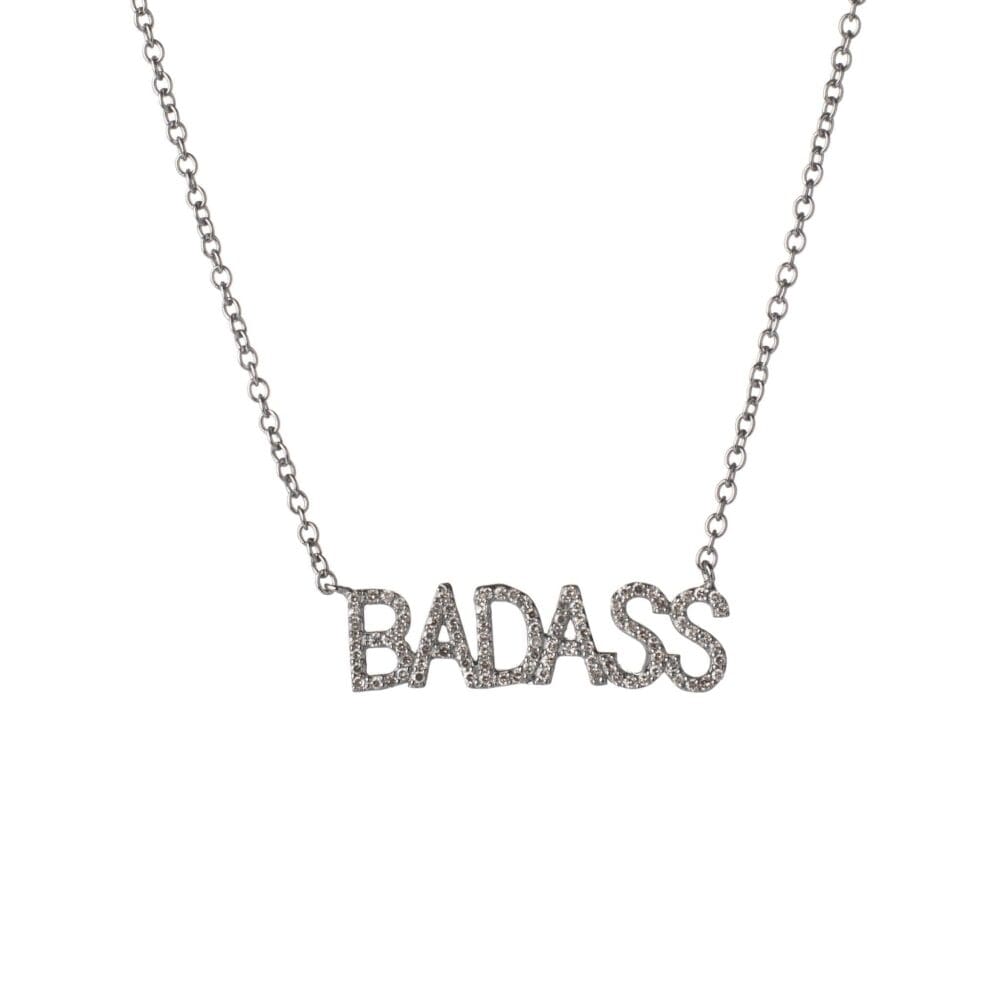 Diamond BADASS Mantra Necklace