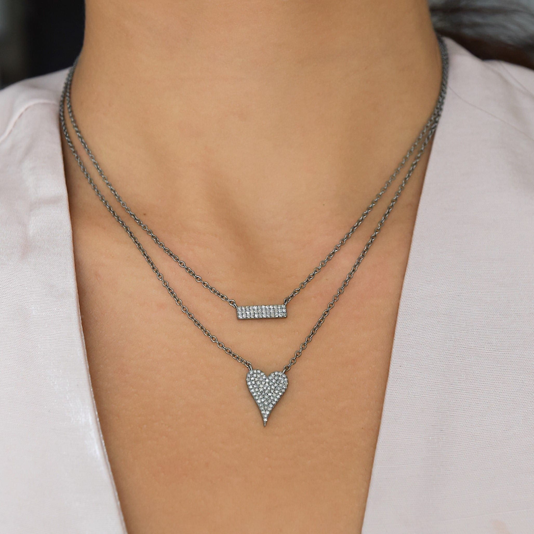 Modern Diamond Mini Heart Necklace