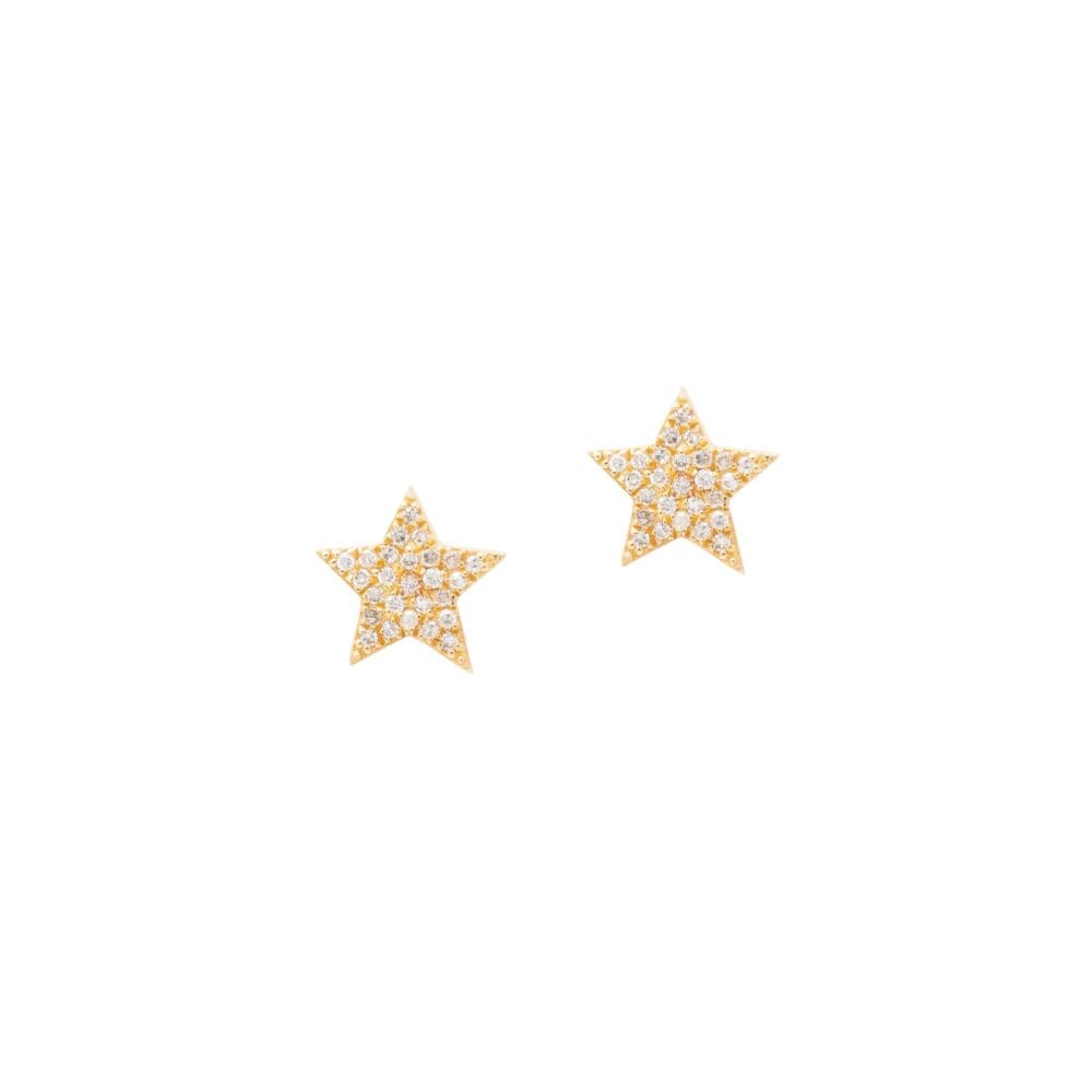 Diamond Star Studs Yellow Gold