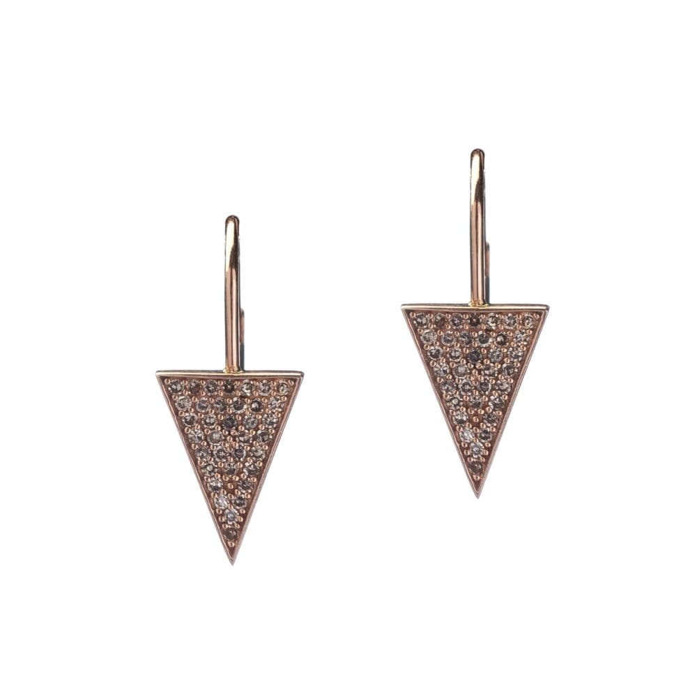 Diamond Triangle Drop Earrings