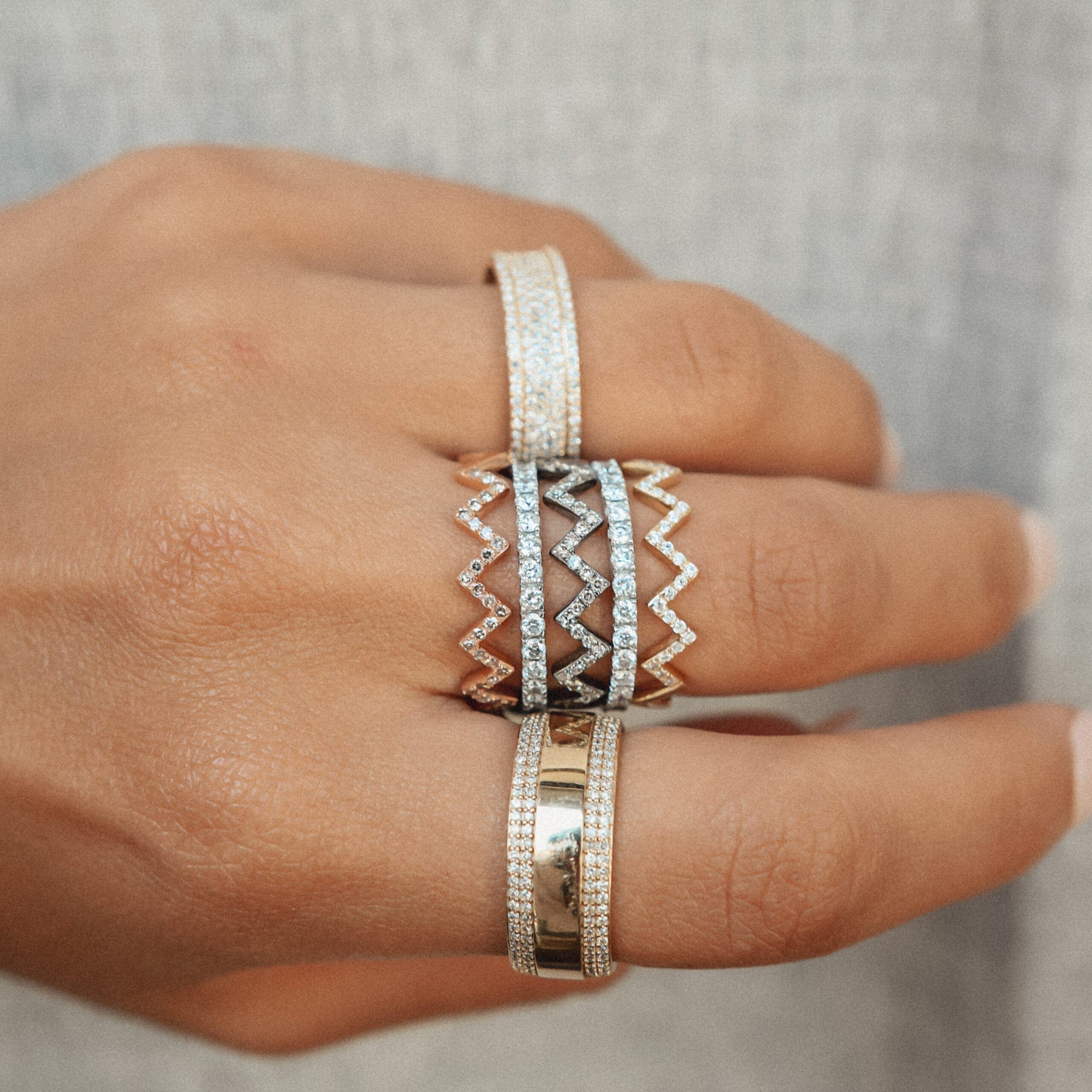 Wide Eternity Band with Rows of Diamonds