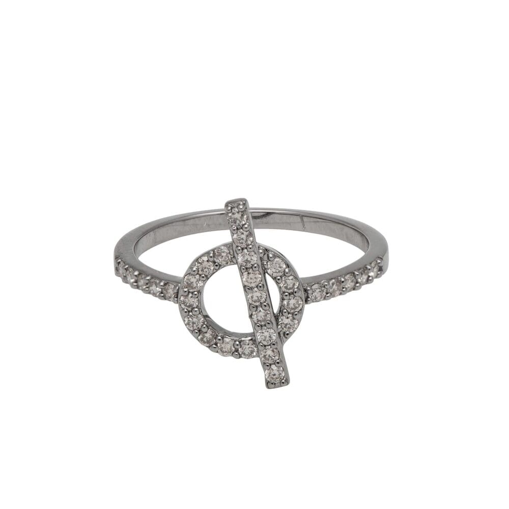 Diamond Toggle Ring Sterling Silver