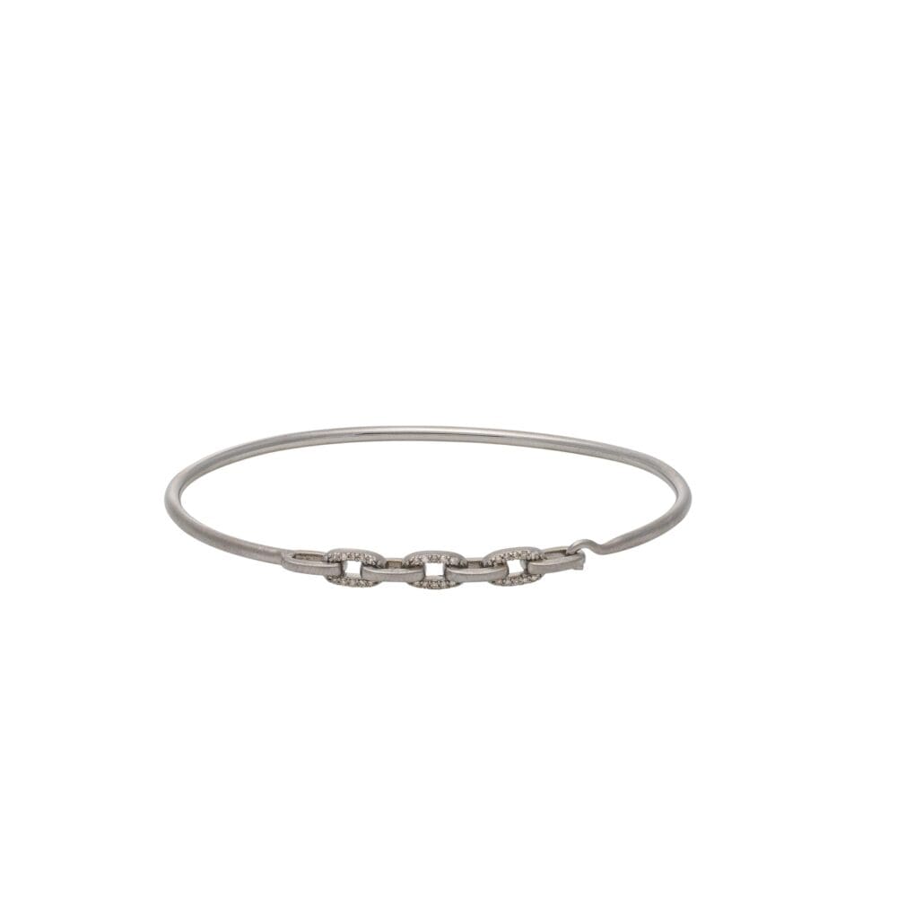 Diamond Link Wire Bracelet Sterling Silver
