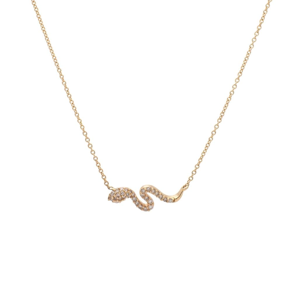 Diamond Mini Serpentine Necklace Yellow Gold