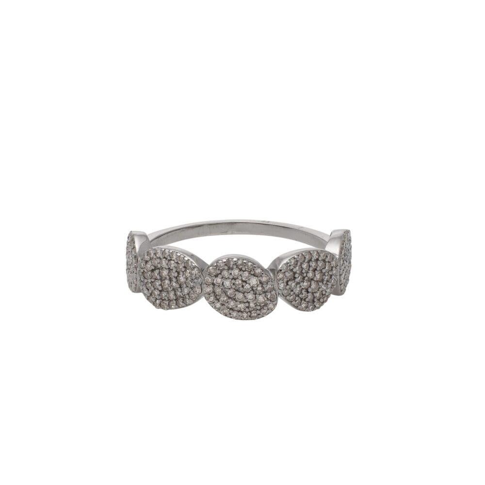 Diamond Pebble Ring Silver