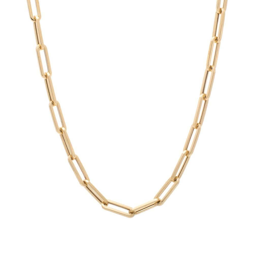 Large Chain Link Necklace Yellow Gold