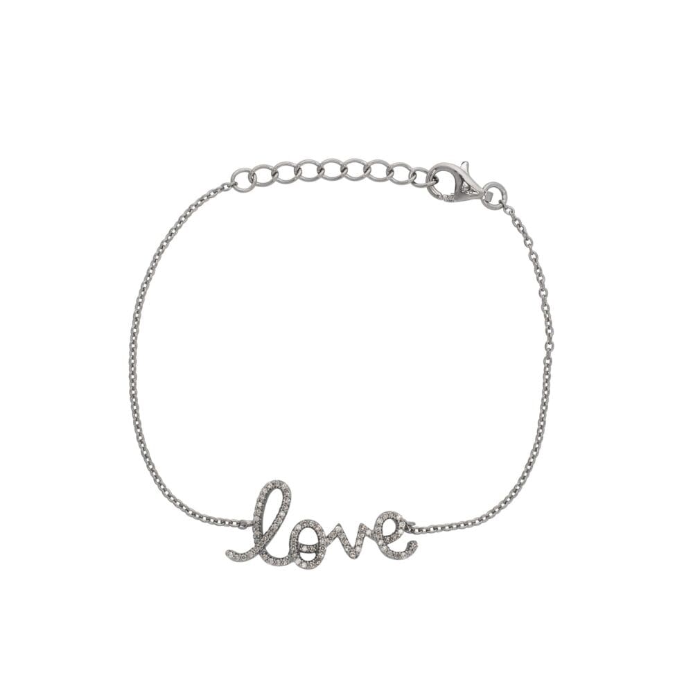 Love Script Chain Bracelet Sterling Silver