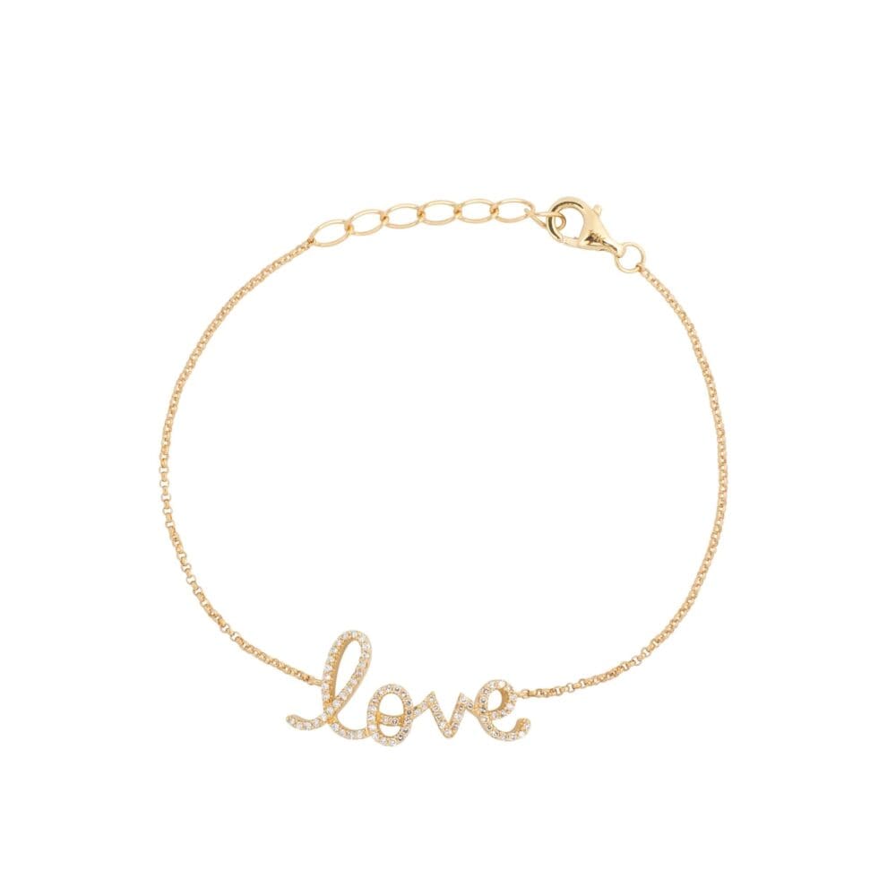 Love Script Chain Bracelet Yellow Gold