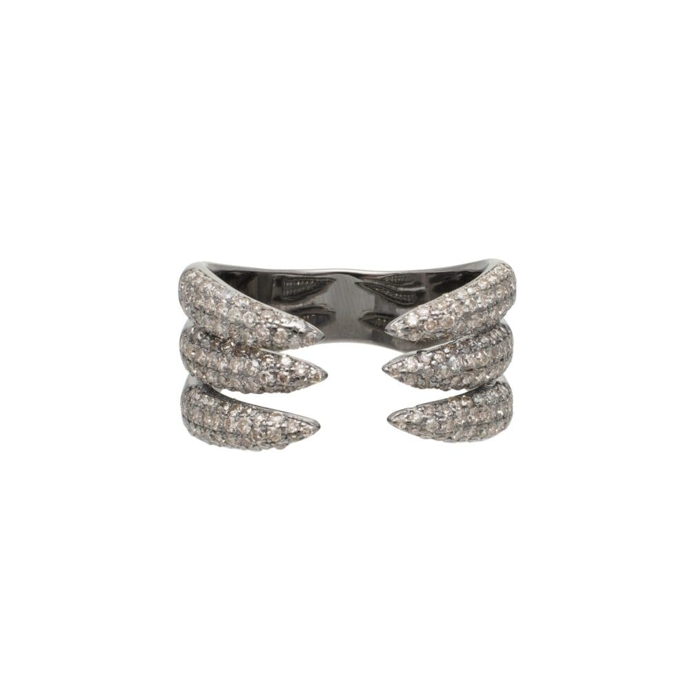 Diamond Claw Ring Sterling Silver
