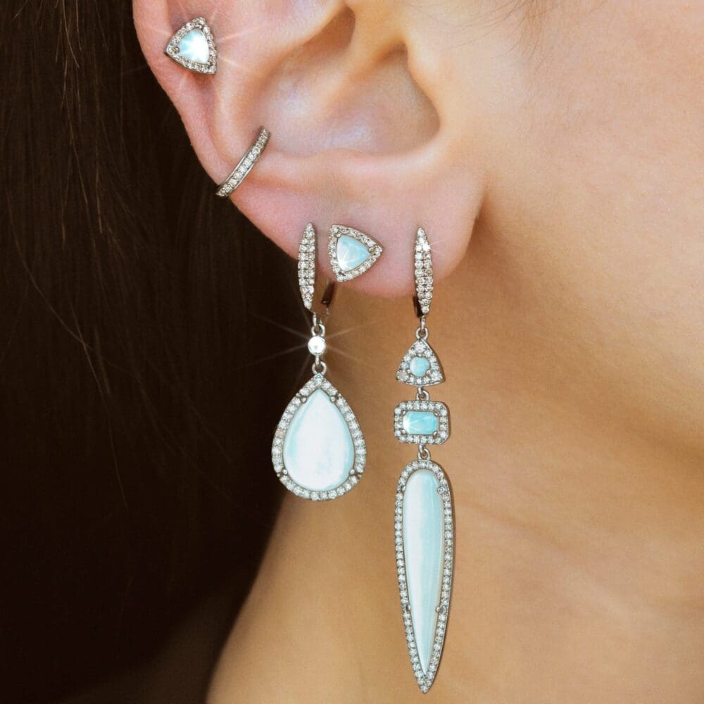 Diamond Mother-of-Pearl Teardrop Earrings