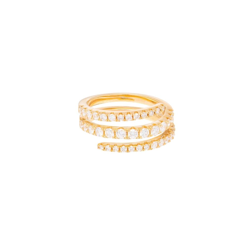 Triple Crossover Pinky Ring Yellow Gold